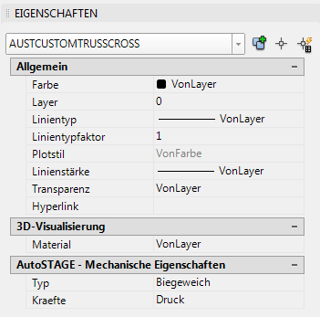 Eingenschaften eines CustomTrussCross