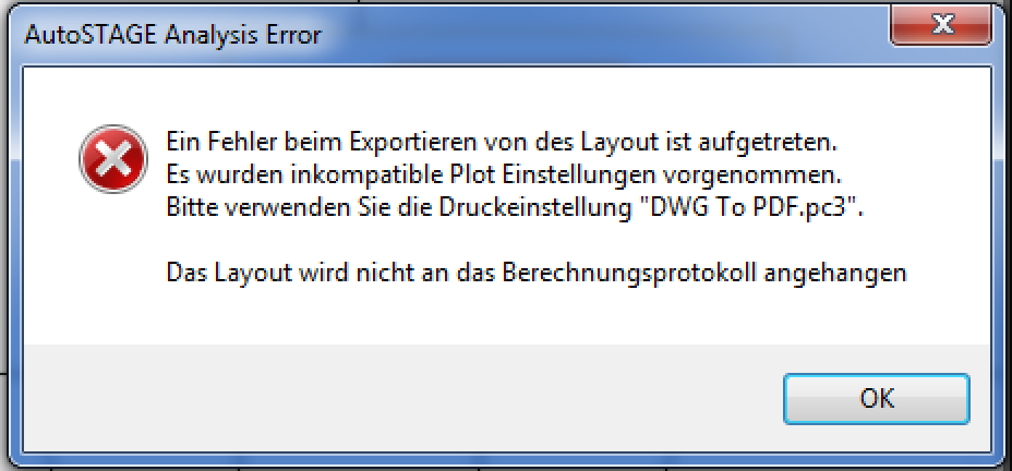 Fehlermeldung falscher Drucker