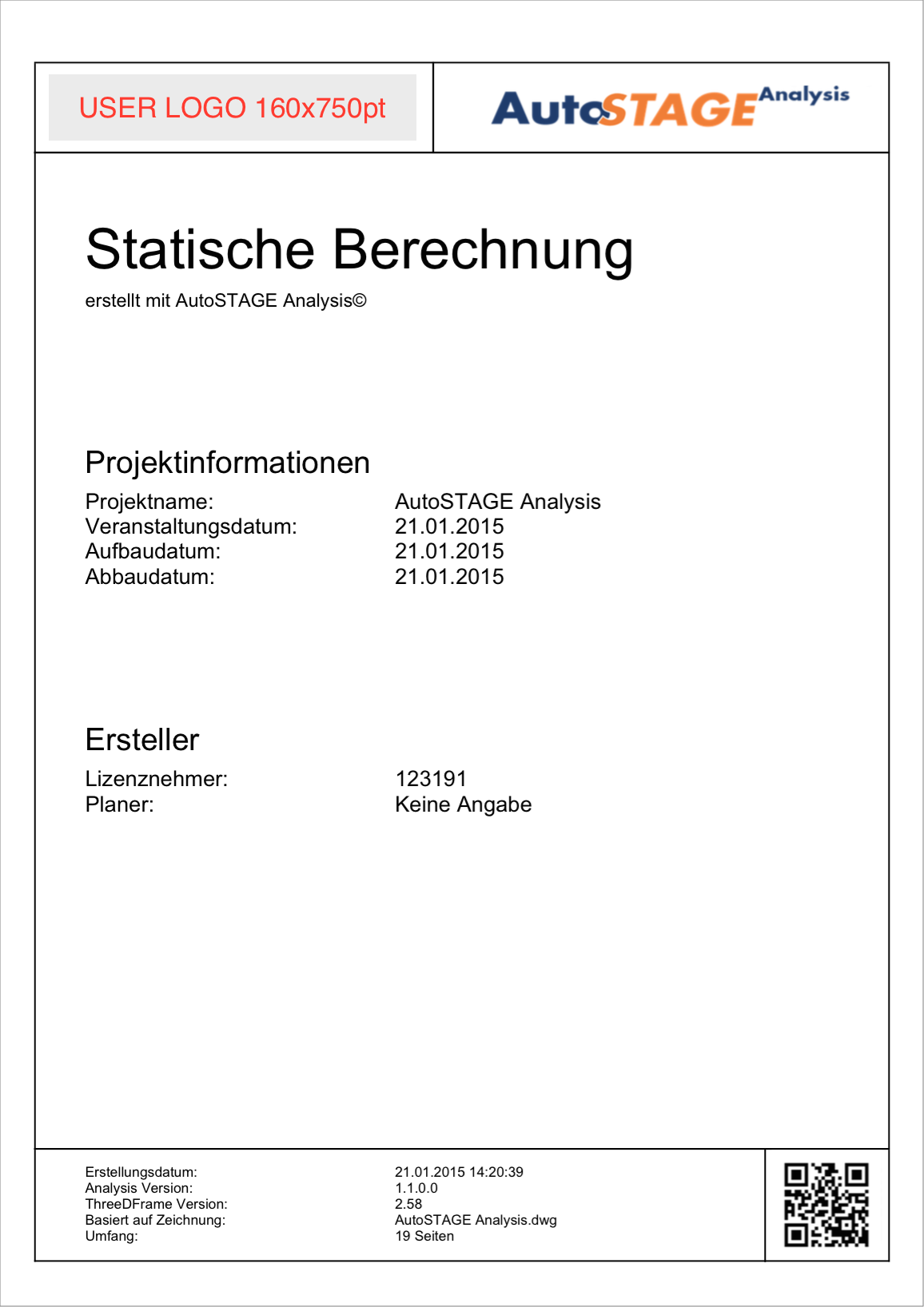 Das Inhaltsverzeichnis eines Berechnungsberichtes