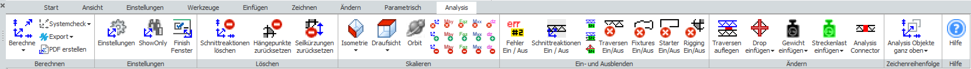 Der Tab "Analysis" in BricsCAD V15 Der Tab "Analysis" in BricsCAD V15