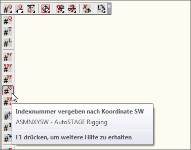 ASMNXYSW - Indexnummer vergeben nach Koordinaten mit Voreinstellung SW
