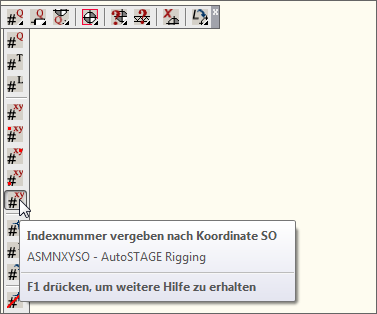 ASMNXYSO - Indexnummer vergeben nach Koordinaten mit Voreinstellung SO