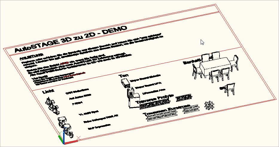 AutoSTAGE 3D zu 2D Demovorlage