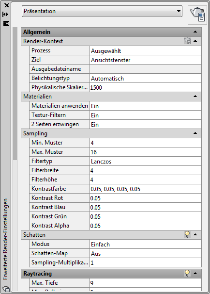 Render-Einstellungen Render-Einstellungen