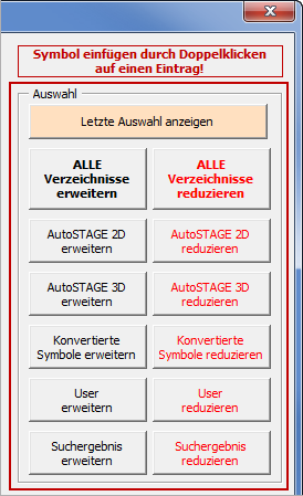 Letzte Auswahl anzeigen und Liste aufklappen + reduzieren
