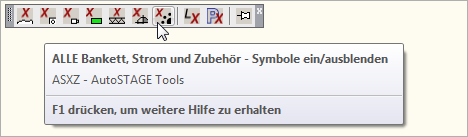 Alle Symbole des Gewerkes BANKETT, STROM + ZUBEHÖR ein- und ausblenden