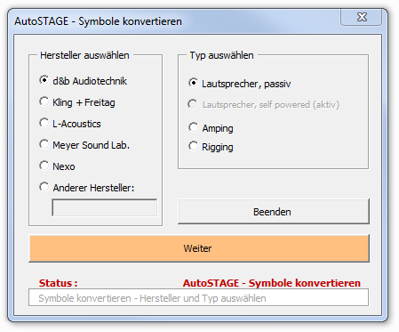 Dialogfenster Symbole konvertieren in Ton-Symbole