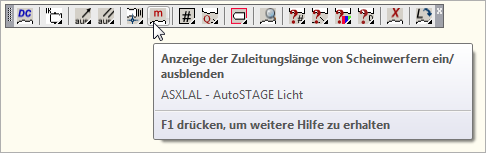 Anzeige der Zuleitungslänge von Scheinwerfern ein- und ausblenden