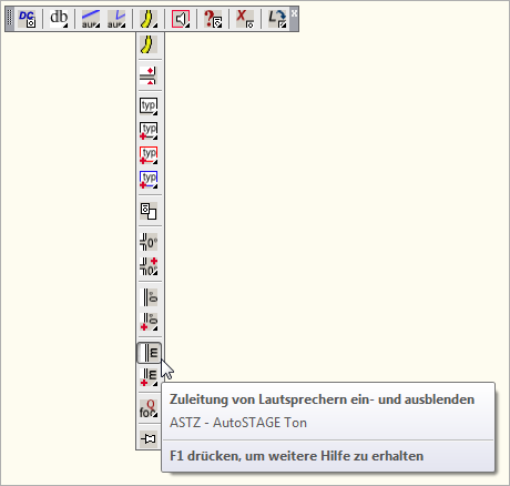 Anzeige der Zuleitungslänge von Lautsprechern ein- und ausblenden
