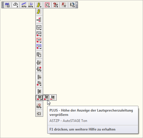 Anzeigegröße der Zuleitung von Lautsprechern ändern