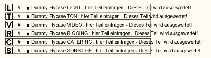 Flycase-Dummys der verschiedene Gewerke Flycase-Dummys der verschiedene Gewerke