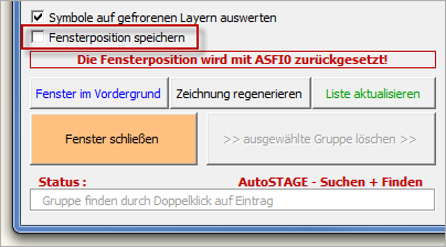 Fensterposition speichern
