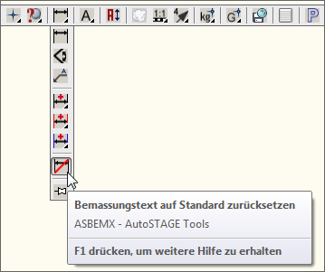 Höhe des Bemassungstext auf Systemstandard zurücksetzen