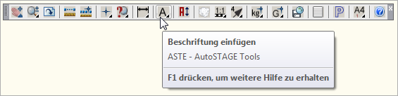 Text in der Toolbox
