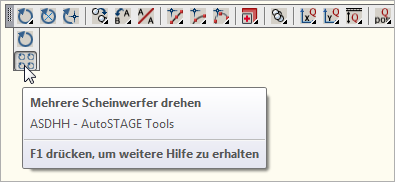 Mehrere Scheinwerfer drehen