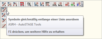 Symbole gleichmäßig entlang einer Linie anordnen