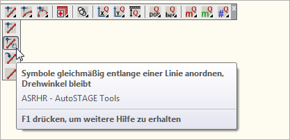 ASRHR - Symbole gleichmäßig entlang einer Linie anordnen, der Drehwinkel bleibt erhalten
