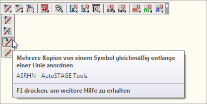 Mehrere Kopien von einem Symbol gleichmäßig entlang einer Linie anordnen