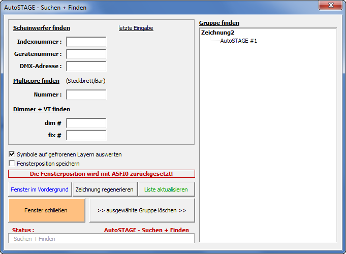 AutoSTAGE-Symbole suchen und finden AutoSTAGE-Symbole suchen und finden