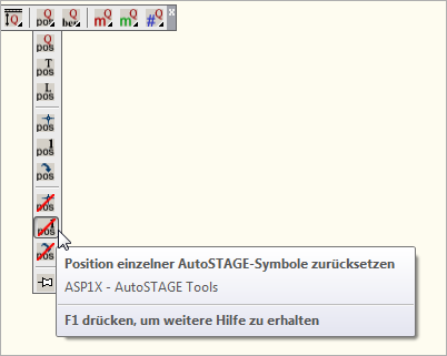 ASP1X - Position einzelner AutoSTAGE-Symbole zurücksetzen