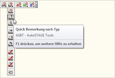ASBT - Quick Bemerkung nach Typ zuordnen