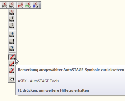 ASBX - Bemerkung ausgewählter AutoSTAGE-Symbole zurücksetzen