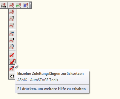 ASMX - Einzelne Zuleitungslängen zurücksetzen