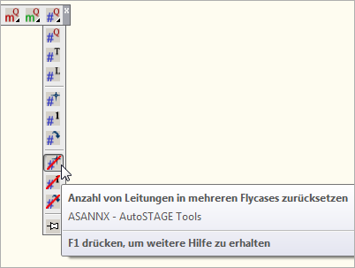 ASANNX - Anzahl von Leitungen in mehreren Flycases zurücksetzen