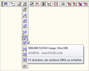 ASXBF10 - XBEAM-Spur FLOOD Länge 10m EIN