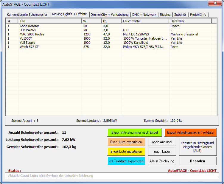 ASLC - Moving Light Scheinwerfer + Effekte