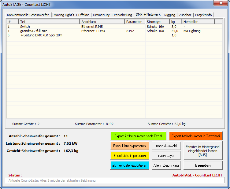 ASLC - DMX+ Netzwerk