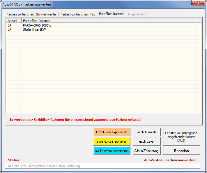 ASFF - Farbfilter-Rahmen
