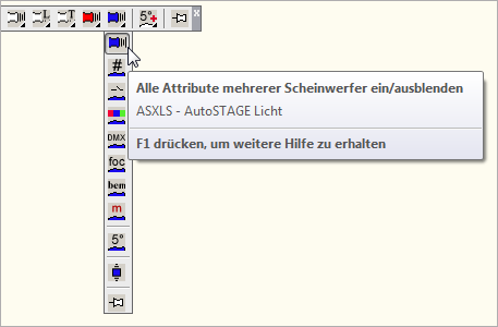 Attribute mehrerer Scheinwerfer ein- und ausblenden mit ASXLS