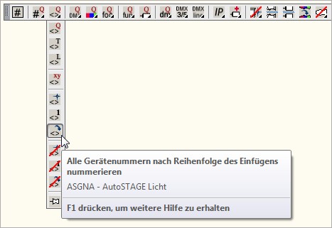 ASGNA - Alle Scheinwerfer nach Reihenfolge des Einfügens mit einer Gerätenummer nummerieren