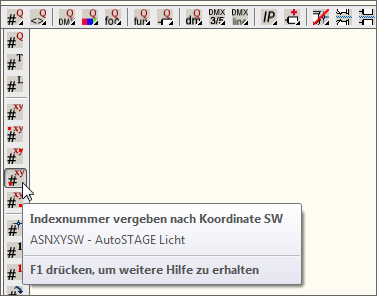 ASNXYSW - Indexnummer vergeben nach Koordinaten mit Voreinstellung SW