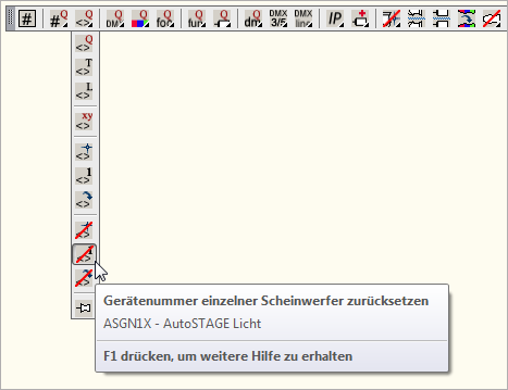 ASGN1X - Gerätenummer einzelner Scheinwerfer zurücksetzen