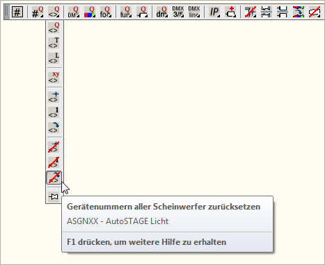 ASGNXX - Gerätenummer aller Scheinwerfer zurücksetzen