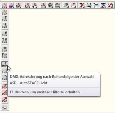 ASD - DMX-Adresse einer Auswahl zuordnen