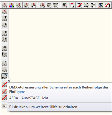 ASDA - DMX-Adresse allen Scheinwerfern zuordnen