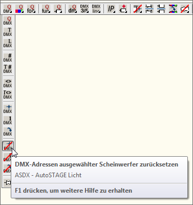 ASDX - DMX-Adresse ausgewählter Scheinwerfer zurücksetzen