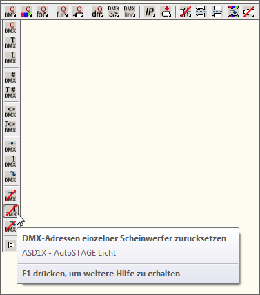 ASD1X - DMX-Adresse einzelner Scheinwerfer zurücksetzen