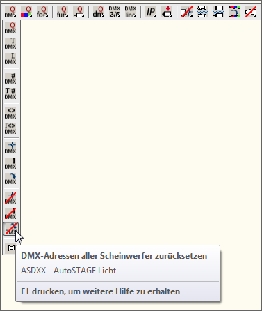 ASDXX - DMX-Adresse aller Scheinwerfer zurücksetzen