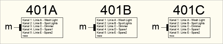 DMX-Steckbretter als Linie