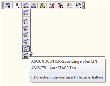 ASXSC75 - XSOUNDCENTER-Spur Länge 75m EIN