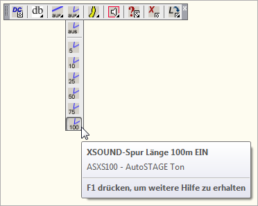 ASXS100 - XSOUND-Spur Länge 100m EIN