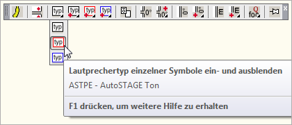 ASTPE - Lautsprecher-Typen einzelner Symbole ein- und ausblenden