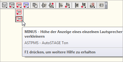 ASTPMS - Höher der Anzeige eines einzelnen Lautsprecher-Typen verkleinern