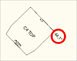 Angezeigter Drehwinkel eines Lautsprechers in der Draufsicht