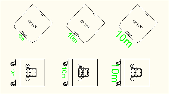 Anzeige der Zuleitungslänge mit verschiedenen Größen Anzeige der Zuleitungslänge mit verschiedenen Größen