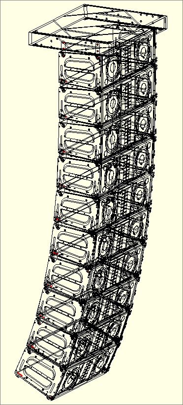 Berechnetes Line-Array in 2,5D